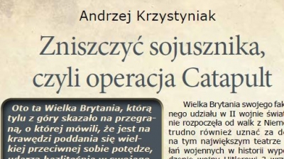 Zniszczyć sojusznika, czyli operacja Catapult